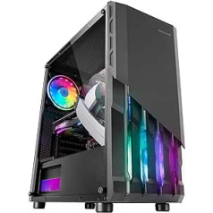 Mars Gaming MC-X2 Black, ATX PC spēļu futrālis, FRGB tērauda priekšpuse, 2 ventilatori, 12 cm FRGB, pilns sānu logs