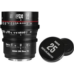 MEKE 25 mm T2.1 Super 35 Prime manuālā fokusa kino objektīvs EF-Mount kinokamerai, saderīgs ar Canon C200 C300 II, RED Komodo, BMPCC 6K, Z CAM E2-S6 BMPCC 6K Pro