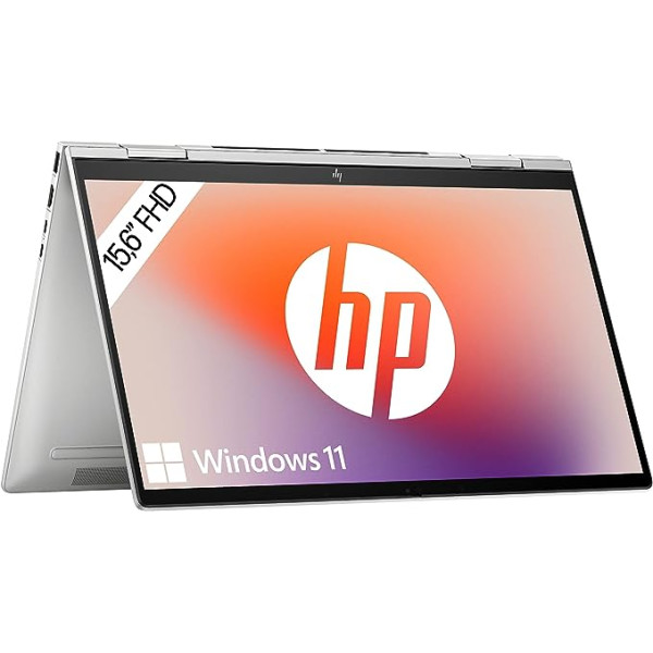 HP Envy x360 2-in-1 klēpjdators, 15,6 collu FHD OLED skārienjutīgs displejs, Intel Core i7-1355U, 16 GB DDR5 RAM, 512 GB SSD, Intel Iris Xe, Windows 11 Home, QWERTZ tastatūra, dabīgs sudrabs