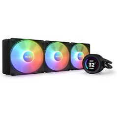 NZXT Kraken Elite 360 RGB - RL-KR36E-B1-360 mm AIO CPU Water Cooling - 2.36 Inch LCD Display 640 x 640 - 3 x 120 mm Core Fans - A Breakout Cable for Easy Installation - Adjustable by NZXT CAM, Black