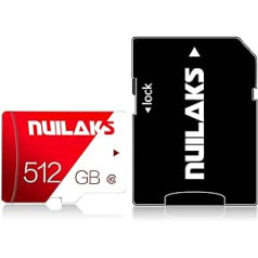 512 GB Micro SD karte ar SD kartes adapteri 10. klase ātrdarbīga Micro SD atmiņas karte / SD atmiņas kartes kamerai, tālrunim, datoram, paneļa kamerai, tahogrāfam, planšetdatoram, dronam