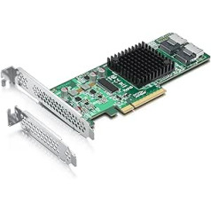 10Gtek® für LSI 9211-8I 6Gb/s PCIe 2.0 SAS/SATA HBA RAID Controller Card Internal, LSI SAS2008 Chip, 8-Port, High Profile & Low Profile