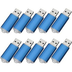 10 USB-Sticks, USB 2.0 Memory Sticks, Speicher-Sticks. blau 8 GB