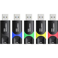 KOOTION Pack of 5 USB Sticks 64 GB Memory Sticks Set USB 2.0 5 Pieces Memory Stick Metal 64G Thumb Drive Pack of 5 Flash Drives Memory Sticks 64 GB Flash Sticks USB Flash Drives Colourful