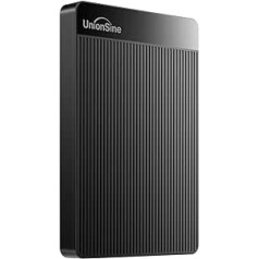 UnionSine ārējais cietais disks 4 TB īpaši plāns portatīvais 2,5 collu USB 3.0 SATA cietā diska krātuve personālajam datoram, Mac, TV, Wii U, Xbox, PS4 (melns) HD2510