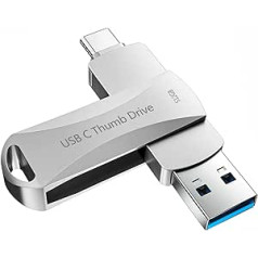 USB C Stick 512 GB USB C Flash Drive USB 3.1 Dual Drive 2-in-1 OTG Photo Stick External Memory for Type-C Smartphones Tablets Mac Book Laptops Computer 512 GB (Silver)