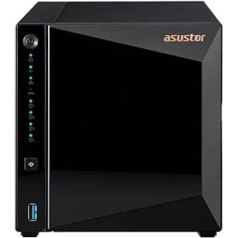 Asustor Drivestor 4 Pro AS3304T 4 Bay NAS serveris — tīkla atmiņas korpuss, četrkodolu 1,4 GHz centrālais procesors, 2,5 GbE ports, 2 GB DDR4