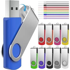 32 GB USB Sticks Pack of 10 Colourful Memory Stick 32 GB USB 2.0 Flash Drive Data Storage Portable Memory Stick with Knitted Flash Drive Pendrive for Promotional Gifts by FEBNISCTE