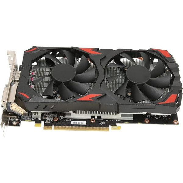 RX 580 grafikas karte, spēļu ieguves karte 8 GB GDDR5 256 bitu atbalsts 8K, 16 PCI Express 3.0, 3 X DP HDMI DVI, divu ventilatoru dzesēšana, mājas birojam