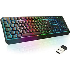 KLIM Chroma Gamer tastatūra ar USB kabeli — augsta veiktspēja — krāsains apgaismojums (melns) RGB PC Windows, Mac, PS4