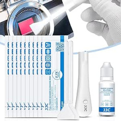 Professional Camera Cleaning Kit with Illuminated Cleaning Handle, 10 Pieces 24 mm Full Frame Sensor Cleaning Swabs, 15 ml Cleaning Solution for Cleaning Full Frame Sensor CCD/CMOS Sensors