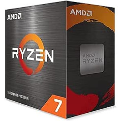 AMD Ryzen 7 5700X procesors (pamata pulkstenis: 3,4 GHz, maksimālais jaudas pulkstenis: līdz 4,6 GHz, 8 kodoli, L3 kešatmiņa 32 MB, ligzda AM4, bez dzesētāja) 100-100000926WOF, melns