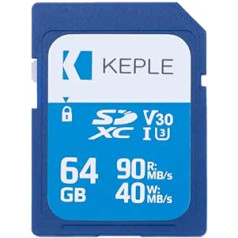 Keple 64GB SD atmiņas karte Ātrā ātruma atmiņas karte saderīga ar Canon Powershot D20, A3400 ir, A4000 ir, A2400 ir, A2300, A1300, A3500 ir, A1400, A2500 spoguļkamera | 64 GB UHS-1 U1 SDXC karte