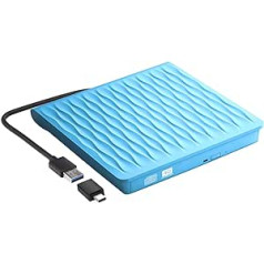 DANGZW Ārējais CD, DVD diskdzinis, USB 3.0. Plāns, pārnēsājams ārējais kompaktdisks, DVD rakstītājs, liela ātruma datu pārsūtīšana, USB optiskais diskdzinis personālajam datoram, galddators/klēpjdators/Linux/MacBook/Windows 10/8/7/XP