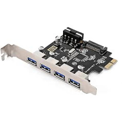 Adapter de Carte d'Extension PCI Express HUB 4 Ports PCI-E vers USB 3.0 Pour Carte Mère