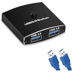 OVNSHVN USB 3.0 slēdža atlasītājs KVM slēdzis 5 Gbps 2 vienā izvadā USB slēdzis USB 3.0 ceļu koplietotājs printera tastatūras peles koplietošanai