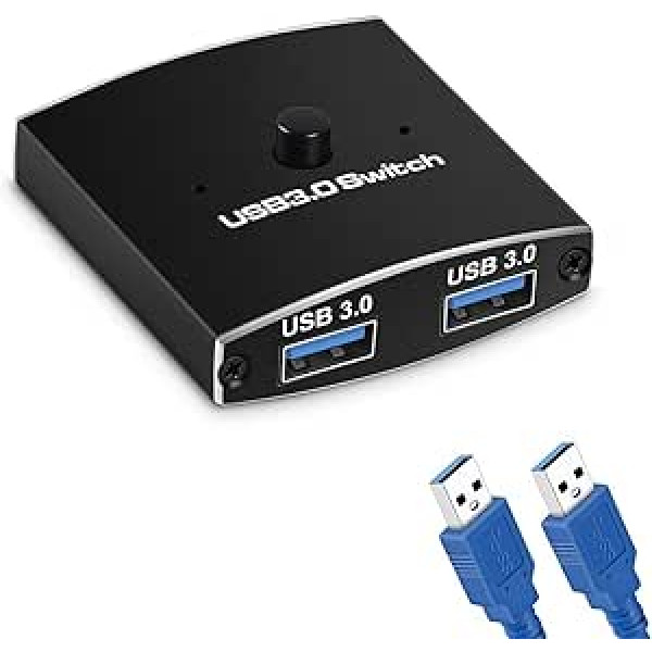 OVNSHVN USB 3.0 slēdža atlasītājs KVM slēdzis 5 Gbps 2 vienā izvadā USB slēdzis USB 3.0 ceļu koplietotājs printera tastatūras peles koplietošanai