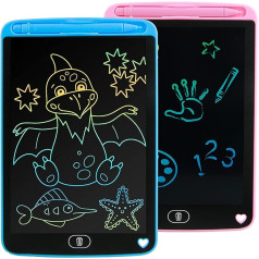 LCD-Zeichentablett für Kinder, 2 Stück, bunt, 21,6 cm (8,5 Zoll), löschbarer Bildschirm, LCD-Schreibtablett für Kinder von 3–12 Jahren