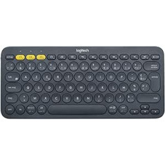 Logitech K380 Wireless Bluetooth keyboard, multi-device & Easy-Switch feature, Windows and Apple Shortcuts, PC / Mac / Tablet / Mobile Phone / Apple iOS + TV, French AZERTY layout - Black