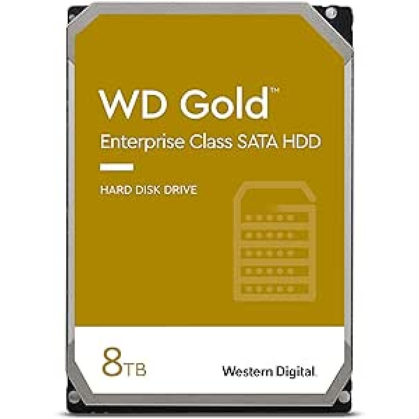 WD Gold™ 8 TB iekšējais cietais disks 8,9 cm HDD (3,5 collas) SATA III, Enterprise HDD, Gold