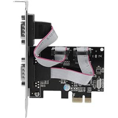 ASHATA 2 Port Serial RS232 PCI-E Interface Card, PCI-E to Dual RS-232 Serial Port Adapter Converter, 2.5Gbps PCIe Serial RS232 Interface Card Adapter for Windows 2000/XP/7/8/Linux