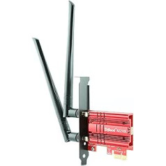 Ziyituod WLAN karte WiFi 6 AX3000E PCIE WLAN karte 2974Mbit/s WLAN tīkla kartes adapteris, trīsjoslas (6GHz/5GHz/2.4GHz), OFDMA, MU-MIMO, īpaši zems latentums, WIN10/11.64bit