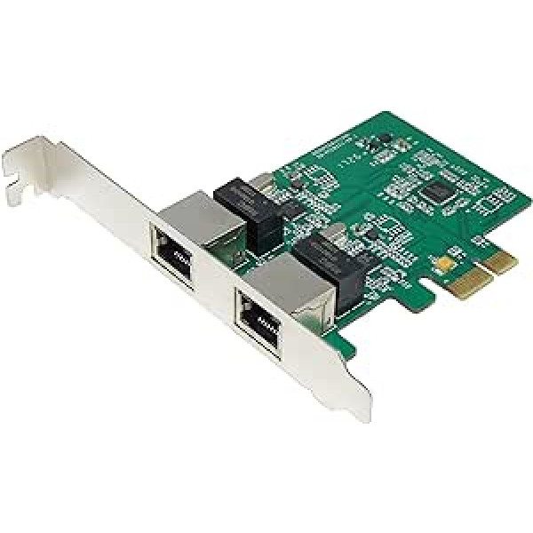 Tīkla karte Gigabit Ethernet — PCI Express (PCI-E Pcie) karte ar 2 portu Gigabit LAN 10/100/1000 Mb/s — 2 chipset Realtek RTL8111 — zems un augsts profils — pēc datoru rajona