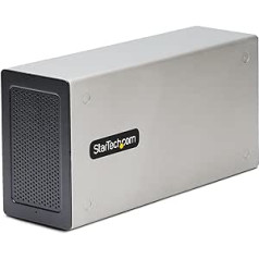 StarTech.com Thunderbolt 3 PCIe paplašināšanas korpuss, ārējais korpuss ar diviem PCI Express slotiem, PCIe kaste klēpjdatoriem/galddatoriem/viss vienā, 8K/4K izvade, izmantojot TB3/DP 1.4 (2TBT3-PCIE-ENCLOSURE)