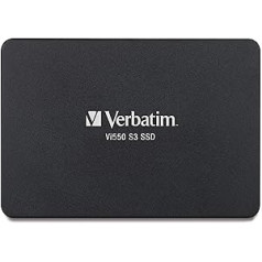 Verbatim Vi550 S3 SSD, internes SSD-Laufwerk mit 256 GB Datenspeicher, Solid State Drive mit 2,5'' SATA III Schnittstelle und 3D-NAND-Technologie, schwarz