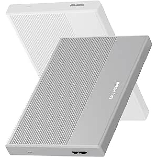 SUHSAI ārējais cietais disks 1 TB ārējā cietā diska dublēšanas disks USB 3.0 liela ātruma datu pārsūtīšanas cietais disks, kas saderīgs ar Mac klēpjdatora galda spēļu konsoli (sudraba krāsa)