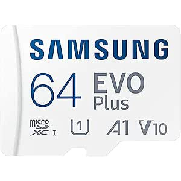 64 GB Micro-SD Evo Plus Memory Card for Samsung Galaxy A14, A34, A54, M04, M14, M54, F04, F14 Smartphones + Digi Wipe Cleaning Cloth