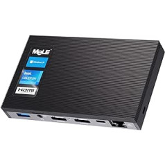 MeLE Klusāks 3Q Mini PC Celeron N5105 8GB DDR4 128GB Windows 11 Pro Mini galddators NVMe M.2 2280 SSD, bez ventilatora galda mikrodators Atbalsta 4K, 2.4/5.8 WiFi 6.0, Gigabit Ethernet, BT5.2