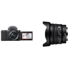 Sony Alpha ZV-E10L APS-C bezspoguļa maināma objektīva videologu kamera (grozāms ekrāns video emuāru veidošanai, 4K video, reāllaika acu autofokuss), melna