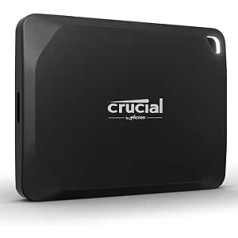 Crucial X10 Pro 4 TB ārējais SSD cietais disks, lasīšanas ātrums līdz 2100 MB/s un rakstīšanas ātrums 2000 MB/s, pārnēsājams cietvielu disks, USB-C 3.2, personālais dators un Mac, ūdens un putekļu necaurlaidīgs - CT4000X10PROSSD902