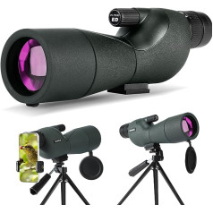 Spotting Scope - Ultra HD 25-75X60 Telescope, Dual Focusing ED, Waterproof Spotting Scope FMC Lens BAK4 Prism with Carry Bag Tripod for Target Shooting Hunting Bird Watching Wildlife Scenery