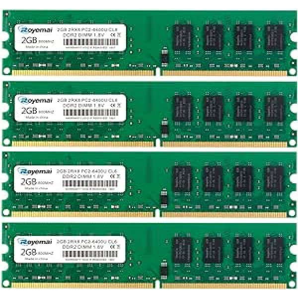 PC2 6400 DDR2 800 6400U 8GB komplekts (4X2GB) RAM 2Rx8 CL6 1,8V galddatora atmiņas moduļa jauninājums