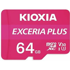 KIOXIA SD MicroSD karte 64 GB 100 MB/s Kioxia Exceria Plus U3 V30 4K video ierakstīšana