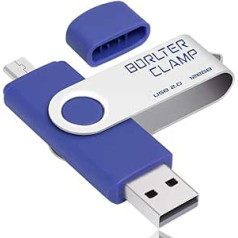 BORLTER CLAMP 128GB divu pieslēgvietu USB zibatmiņas disks OTG USB zibatmiņas karte ar mikro USB diska savienojumu Android viedtālruņu planšetdatoriem un datoriem (zils)