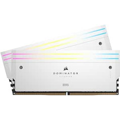 CORSAIR Dominator Titanium RGB DDR5 RAM 64GB (2x32GB) DDR5 6600MHz CL32 Intel XMP iCUE saderīga datora atmiņa — balta (CMP64GX5M2X6600C32W)