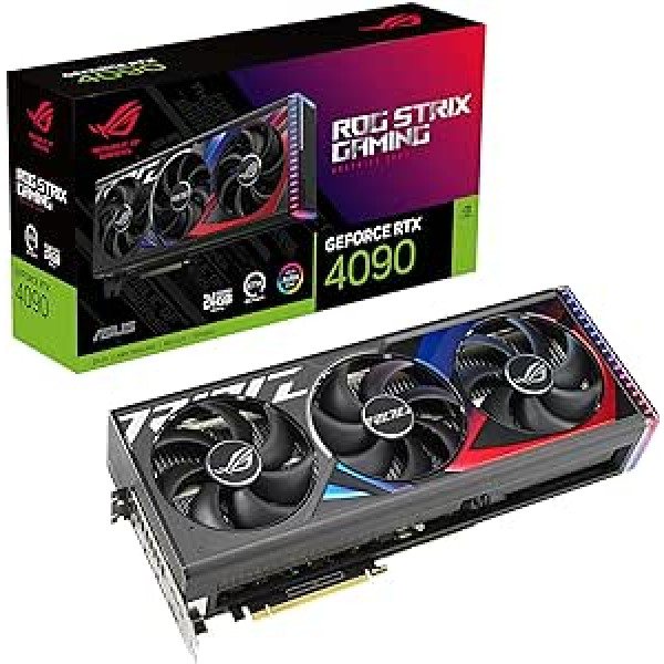 ASUS ROG Strix GeForce RTX 4090 24 GB spēļu grafiskā karte (DLSS 3, PCIe 4.0, 24 GB GDDR6X, HDMI 2.1a, DisplayPort 1.4a, ROG-STRIX-RTX4090-24G-GAMING)