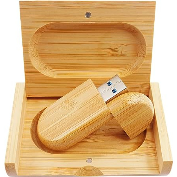 Bamboo USB Flash Drives Thumb Drive Memory Sticks U Disk Pen Drives for a Birthday Gift (64GB USB 3.0)