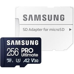 Samsung PRO Ultimate microSD Card + USB Card Reader, 256 GB, for Smartphones, Drone and Action Cam, UHS-I U3, 200 MB/s Read, 130 MB/s Write, ‎ MB-MY256SB/WW