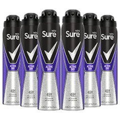 ‎Sure SAFE Men Active Dry 48 H Protection pretsviedru dezodorants 250 ml Iepakojumā 6