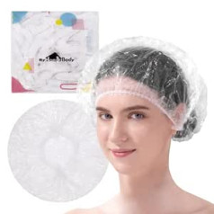 Myhomebody Extra Thick Disposable Shower Caps | Clear Transparent Shower Cap for Women | Disposable Shower Caps | Shower Cap for Women Long Hair | Shower Accessories for Salon | Hair Cap 100 Pieces,