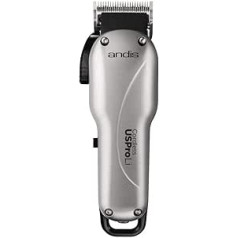 Andis , Wired/Wireless Uspro Lithium Powered Hair Trimmer with Adjustable Blade - 2 Hours Runtime, Sharp High Speed Blade - For All Ages - Silver