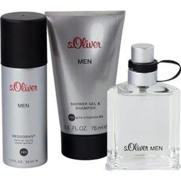 S.oliver Men's Fragrances Man Gift Set Eau de Toilette Spray 30 ml + Dušas želeja un šampūns 75 ml + Dezodorants Spray 50 ml Iepakojumā 1