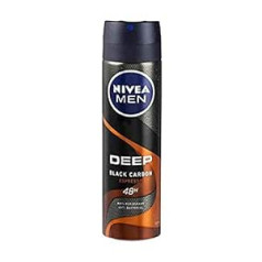 Nivea Men Dezodorants Spray Deep Black Carbon Dark Espresso Antiperspirant 150 ml Iepakojumā 6