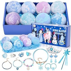 Tacobear Bath Bombs Children Girls Bath Bombs Gift Set Bath Bombs Children with Surprise with Elsa Jewellery Bracelet Necklace Bath Bombs for Easter Gift for Birthday Children's Day Easter