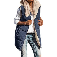 Cubinest sieviešu jāšanas veste: gara rudens veste bez piedurknēm ziemas jaka viegla, pārnēsājama vējjaka Slim, vēja necaurlaidīga ziemas silta pārejas jaka stepēta veste