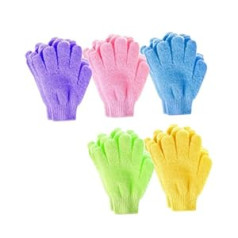 ‎Angoily Angoily 20gb Exfoliating Glove Muguras skruberis dušas skrubis Cimdi Spa vannas cimdi Ķermeņa mazgāšanas cimds Exfoliating Bath Krāsaini vannas dvieļi Dušas muguras skruberis Five Fingers Child